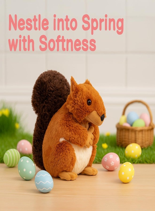 WEIGEDU Plush Squirrel Stuffed Animal, Huggable Furry Squirrel Toy for Kids Birthday Boys Girls Babies Bedtime Gift, 9.5" - Image 3
